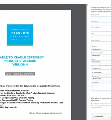 padrão de certificação de produtos cradle to cradle versão 4.0 aberto a comentários